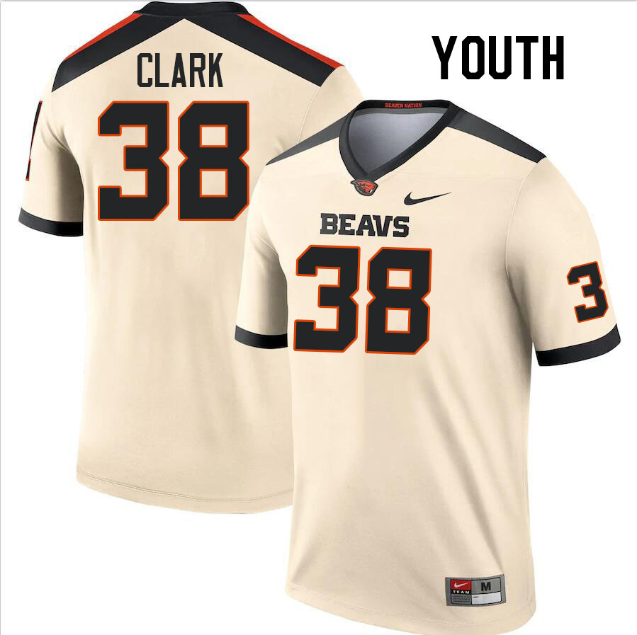 Youth #38 Milan Clark Oregon State Beavers College Football Jerseys Stitched-Cream